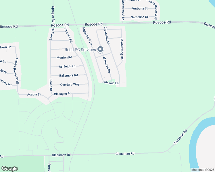 map of restaurants, bars, coffee shops, grocery stores, and more near 558B Mosaic Lane in Roscoe