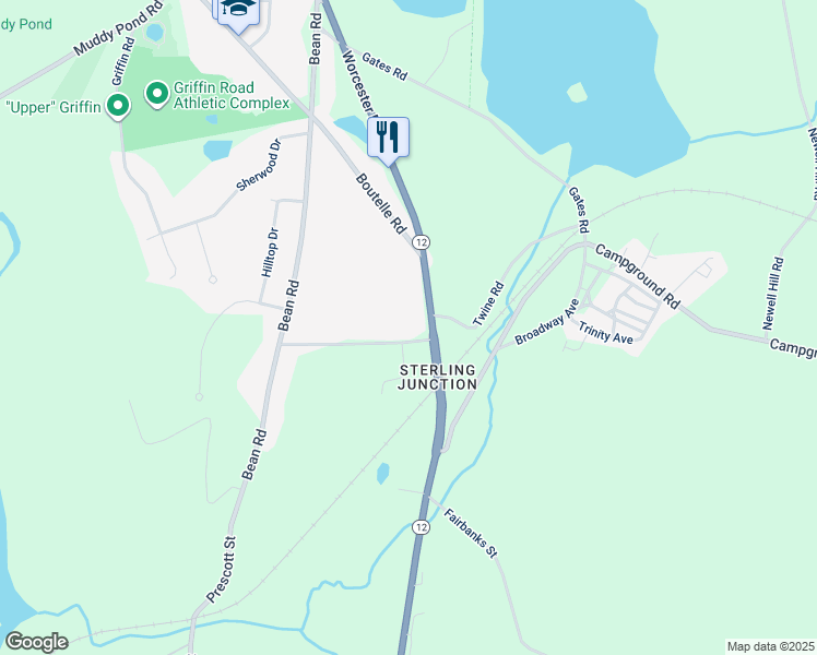 map of restaurants, bars, coffee shops, grocery stores, and more near in Sterling
