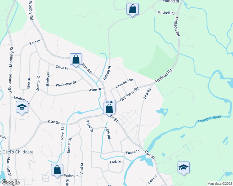 map of restaurants, bars, coffee shops, grocery stores, and more near 5 Bertha Street in Hudson