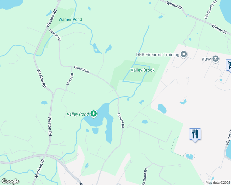 map of restaurants, bars, coffee shops, grocery stores, and more near 77 Conant Road in Lincoln