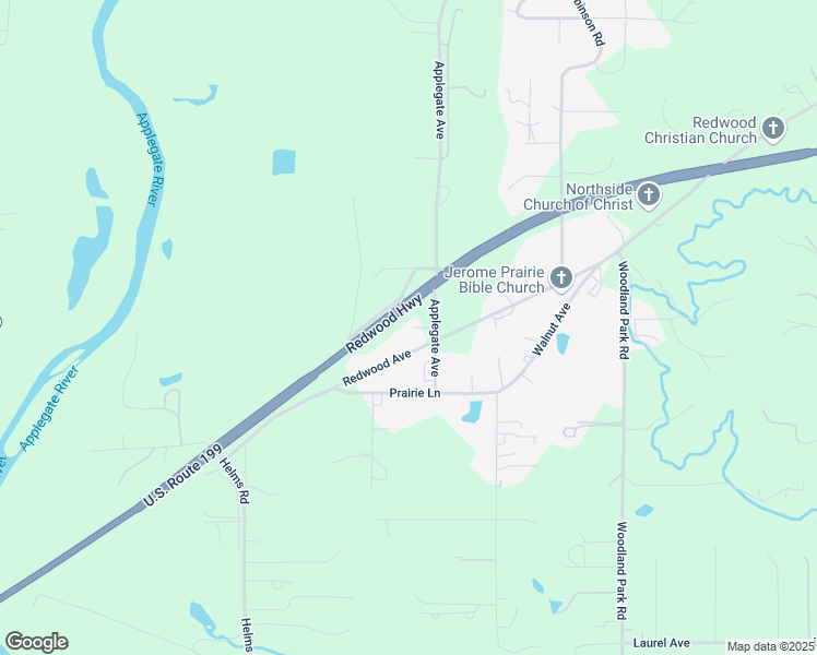 map of restaurants, bars, coffee shops, grocery stores, and more near 2500 Applegate Avenue in Grants Pass