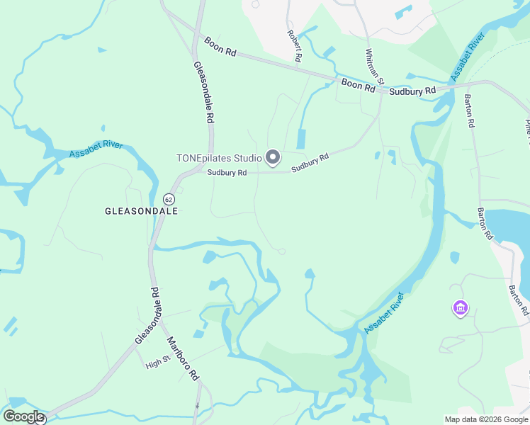 map of restaurants, bars, coffee shops, grocery stores, and more near 48 Forest Road in Stow