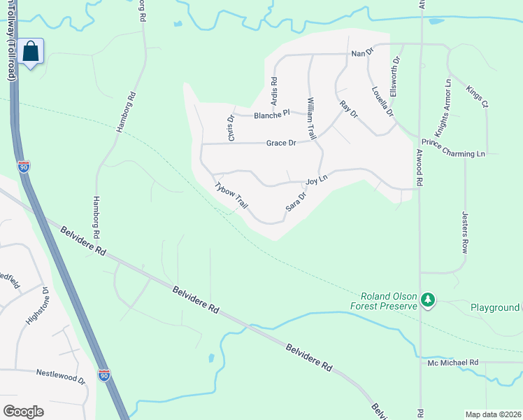 map of restaurants, bars, coffee shops, grocery stores, and more near 10011 Tybow Trail in Roscoe