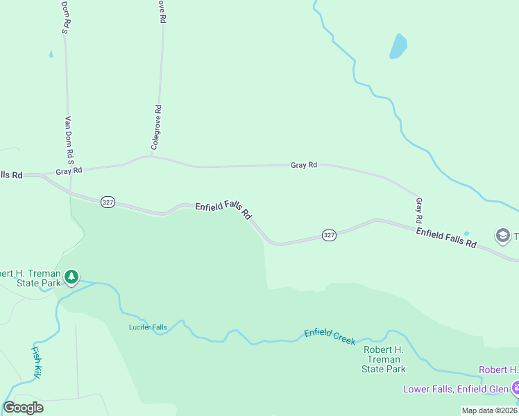 map of restaurants, bars, coffee shops, grocery stores, and more near 400 Enfield Falls Road in Ithaca