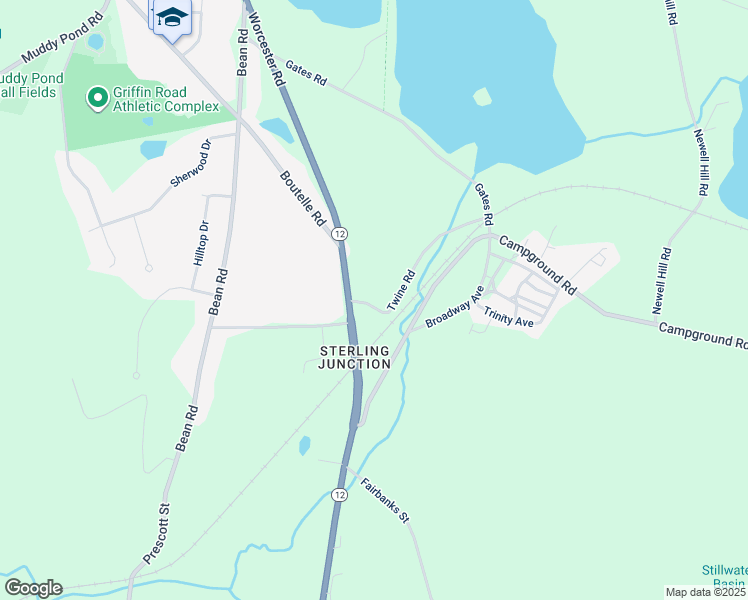 map of restaurants, bars, coffee shops, grocery stores, and more near 4 Twine Road in Sterling