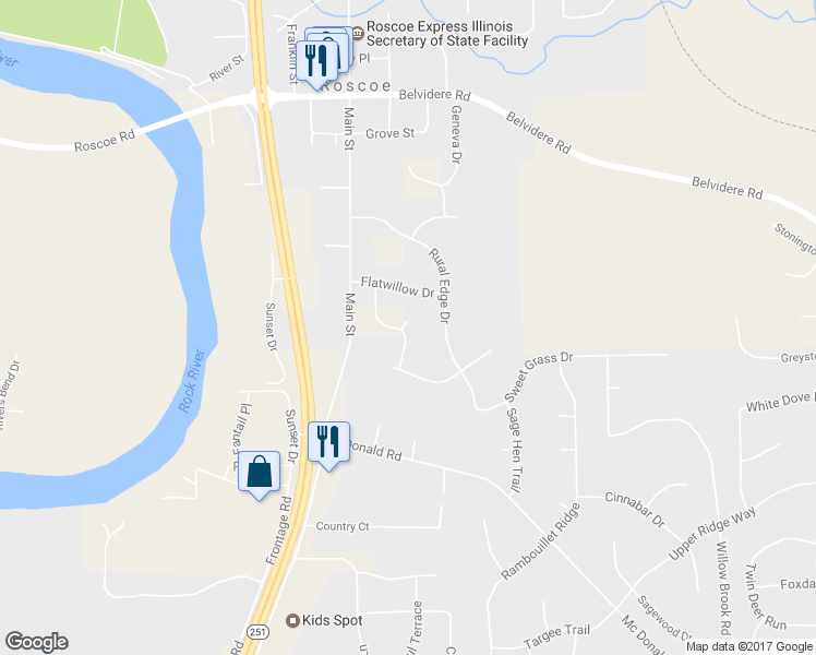 map of restaurants, bars, coffee shops, grocery stores, and more near 9975 Bitterroot Road in Roscoe