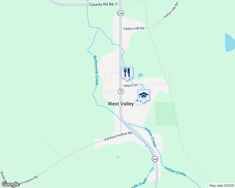 map of restaurants, bars, coffee shops, grocery stores, and more near 9361 New York 240 in West Valley