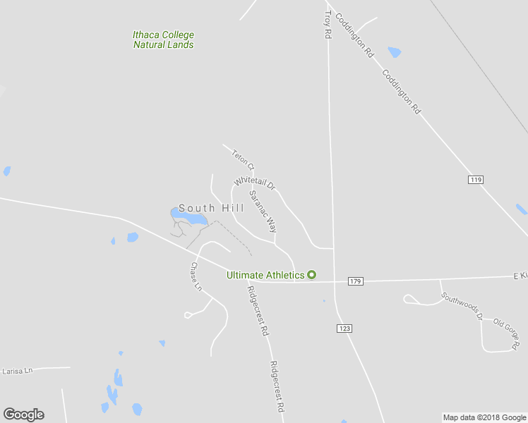 map of restaurants, bars, coffee shops, grocery stores, and more near 351 Saranac Way in Ithaca