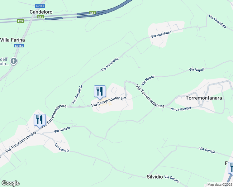 map of restaurants, bars, coffee shops, grocery stores, and more near 123 Via Torremontanara in Cianchetta