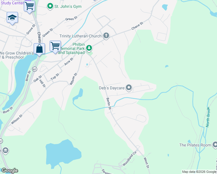 map of restaurants, bars, coffee shops, grocery stores, and more near 8 Lindbergh Street in Clinton