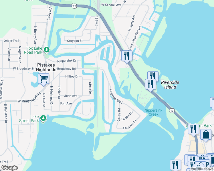 map of restaurants, bars, coffee shops, grocery stores, and more near 700 Livingston Street in McHenry