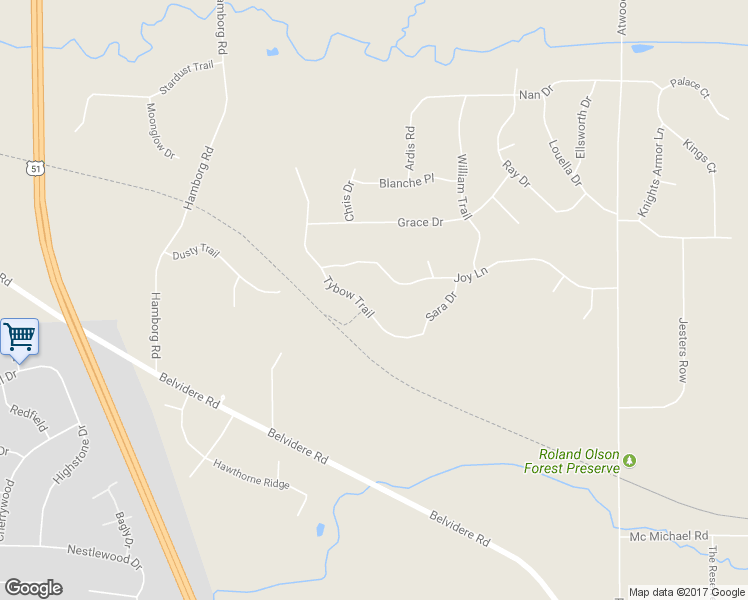 map of restaurants, bars, coffee shops, grocery stores, and more near 10011 Tybow Trail in Roscoe