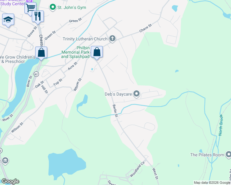 map of restaurants, bars, coffee shops, grocery stores, and more near 8 Lindbergh Street in Clinton