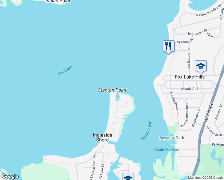 map of restaurants, bars, coffee shops, grocery stores, and more near in Lake County