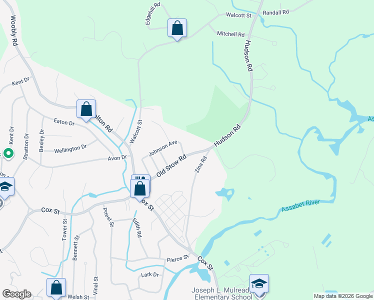 map of restaurants, bars, coffee shops, grocery stores, and more near 20 Johnson Avenue in Hudson