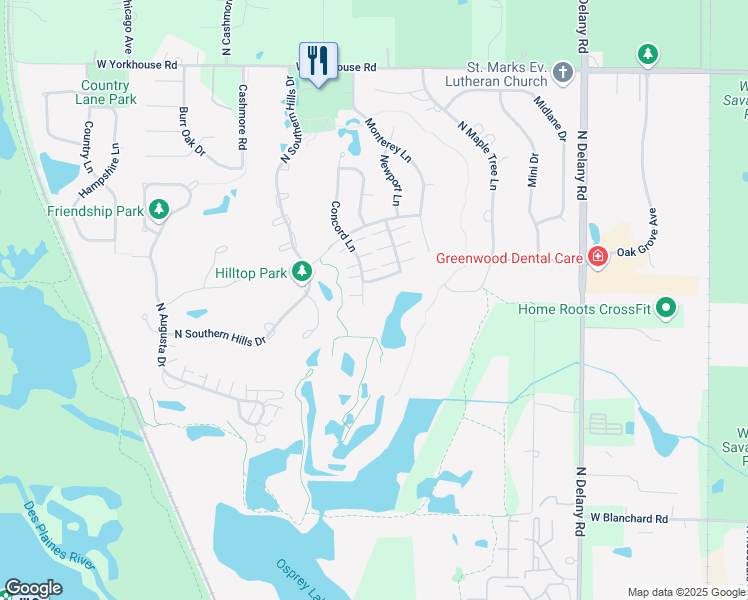 map of restaurants, bars, coffee shops, grocery stores, and more near 2908 Concord Lane in Wadsworth
