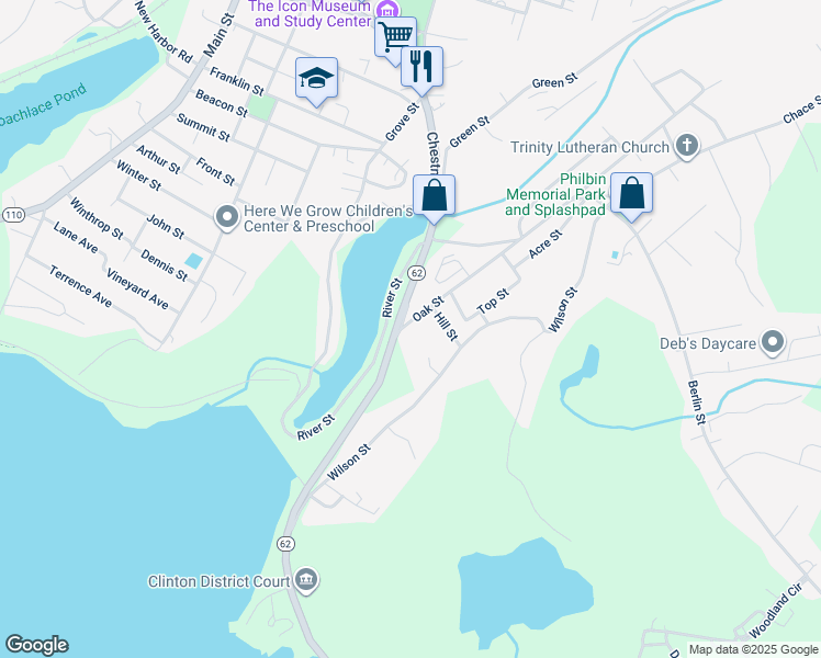 map of restaurants, bars, coffee shops, grocery stores, and more near 295 Wilson Street in Clinton