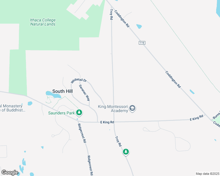 map of restaurants, bars, coffee shops, grocery stores, and more near 158 Troy Road in Ithaca