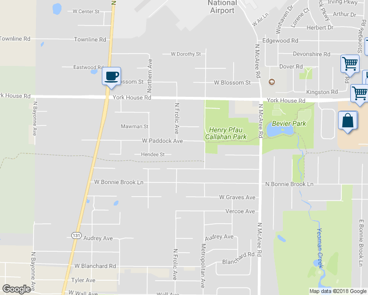 map of restaurants, bars, coffee shops, grocery stores, and more near 12325 West Paddock Avenue in Beach Park