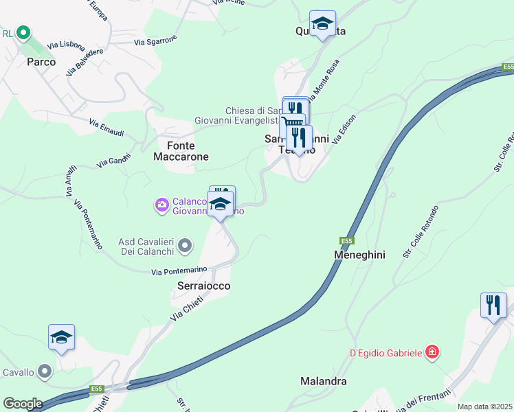 map of restaurants, bars, coffee shops, grocery stores, and more near 57 Corso Marconi in Provincia di Chieti