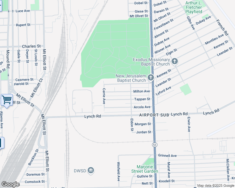 map of restaurants, bars, coffee shops, grocery stores, and more near 7092 Tappan Street in Detroit