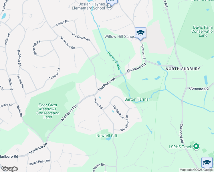 map of restaurants, bars, coffee shops, grocery stores, and more near 230 Marlboro Road in Sudbury
