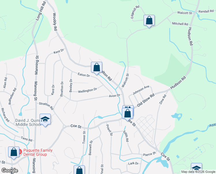 map of restaurants, bars, coffee shops, grocery stores, and more near 11 Avon Drive in Hudson