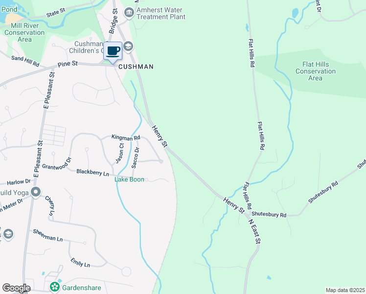 map of restaurants, bars, coffee shops, grocery stores, and more near 324 Henry Street in Amherst