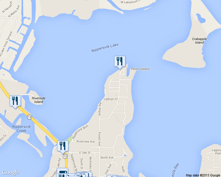 map of restaurants, bars, coffee shops, grocery stores, and more near 72 Wilmington Avenue in Fox Lake