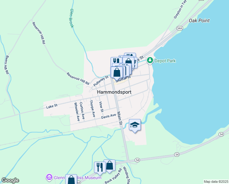 map of restaurants, bars, coffee shops, grocery stores, and more near in Steuben County