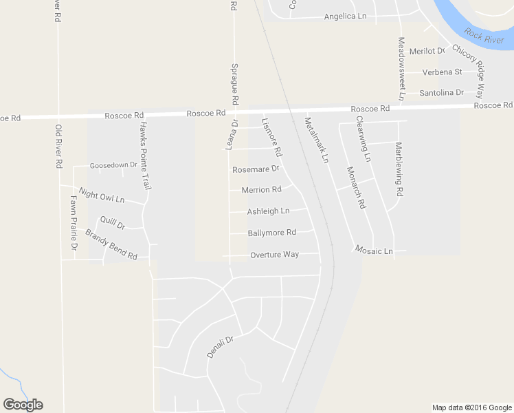 map of restaurants, bars, coffee shops, grocery stores, and more near 703 Ashleigh Lane in Roscoe