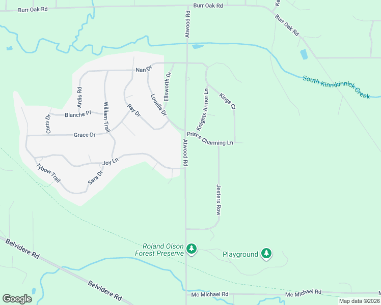 map of restaurants, bars, coffee shops, grocery stores, and more near 10107 Atwood Road in Roscoe