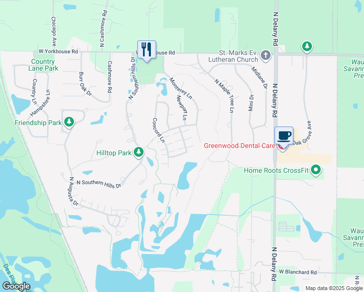 map of restaurants, bars, coffee shops, grocery stores, and more near 3020 Nicklaus Lane in Wadsworth