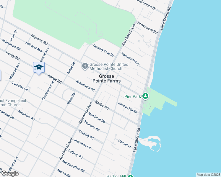 map of restaurants, bars, coffee shops, grocery stores, and more near 73 Muskoka Road in Grosse Pointe Farms