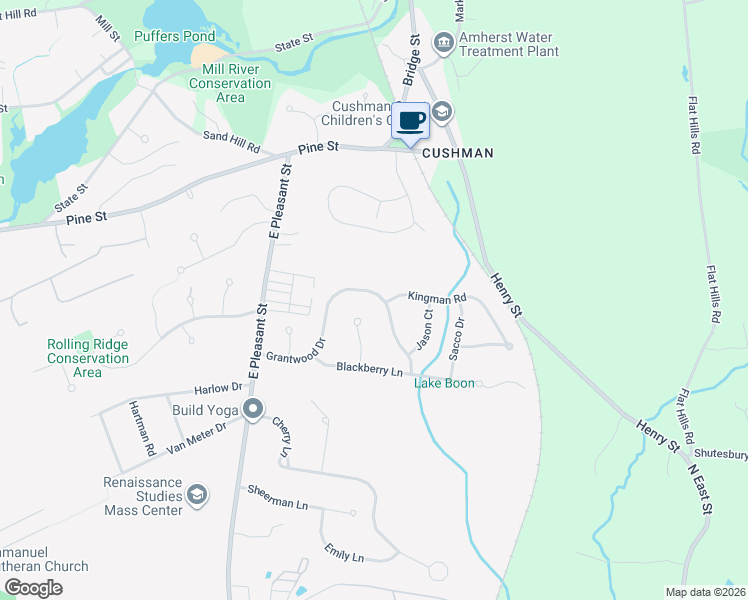 map of restaurants, bars, coffee shops, grocery stores, and more near 23 Forestedge Road in Amherst