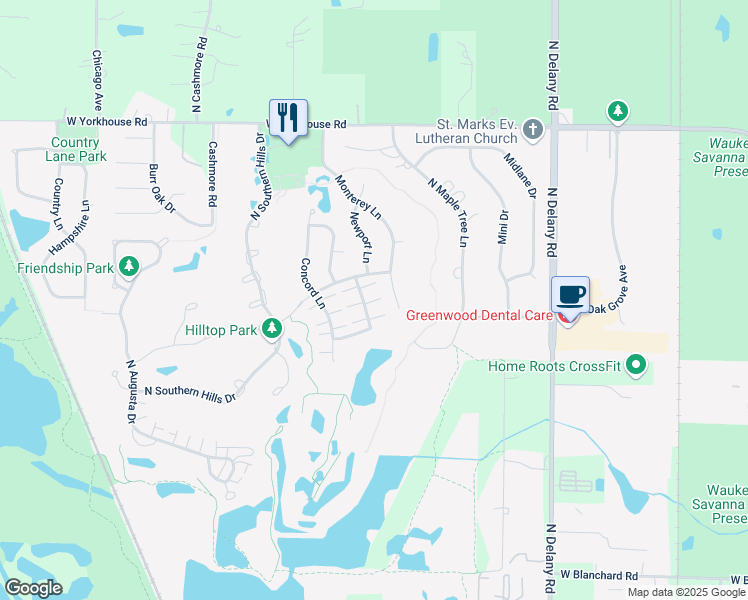 map of restaurants, bars, coffee shops, grocery stores, and more near 3031 Nicklaus Lane in Wadsworth