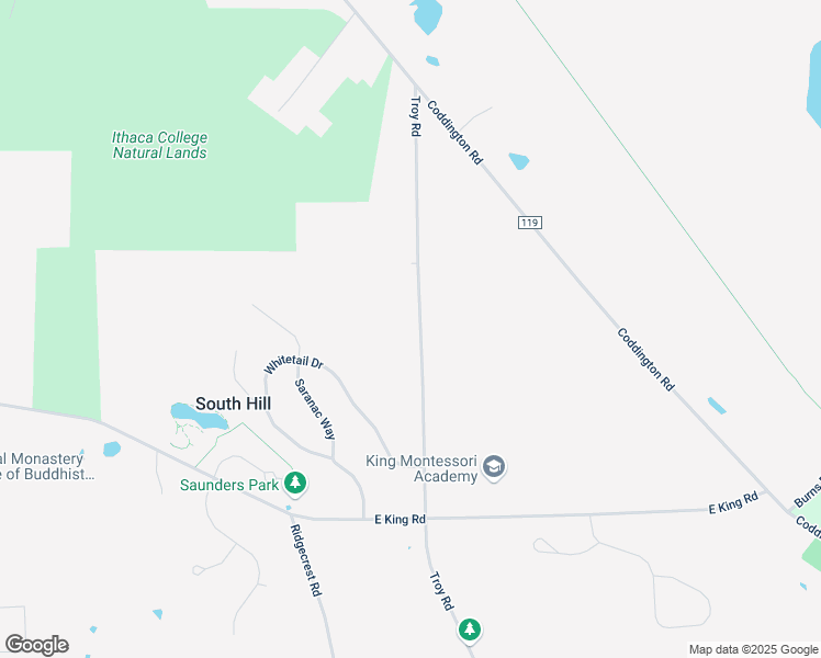 map of restaurants, bars, coffee shops, grocery stores, and more near 150 Troy Road in Ithaca