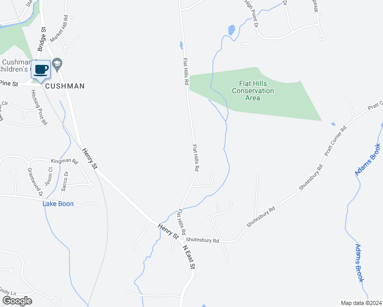 map of restaurants, bars, coffee shops, grocery stores, and more near 158 Flat Hills Road in Amherst