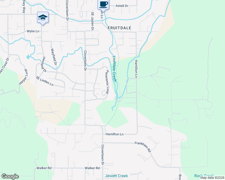 map of restaurants, bars, coffee shops, grocery stores, and more near 1590 Panoramic Loop in Grants Pass