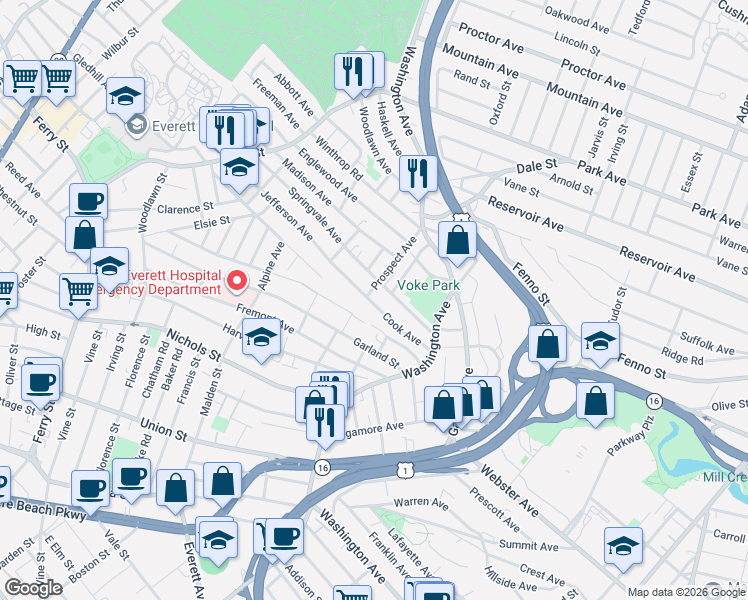 map of restaurants, bars, coffee shops, grocery stores, and more near 81 Cook Avenue in Chelsea
