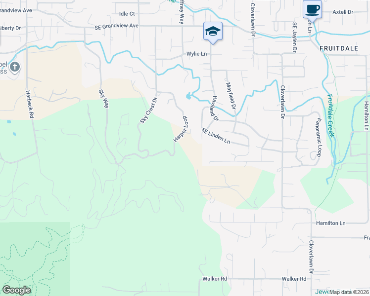 map of restaurants, bars, coffee shops, grocery stores, and more near 495 Harper Loop in Grants Pass