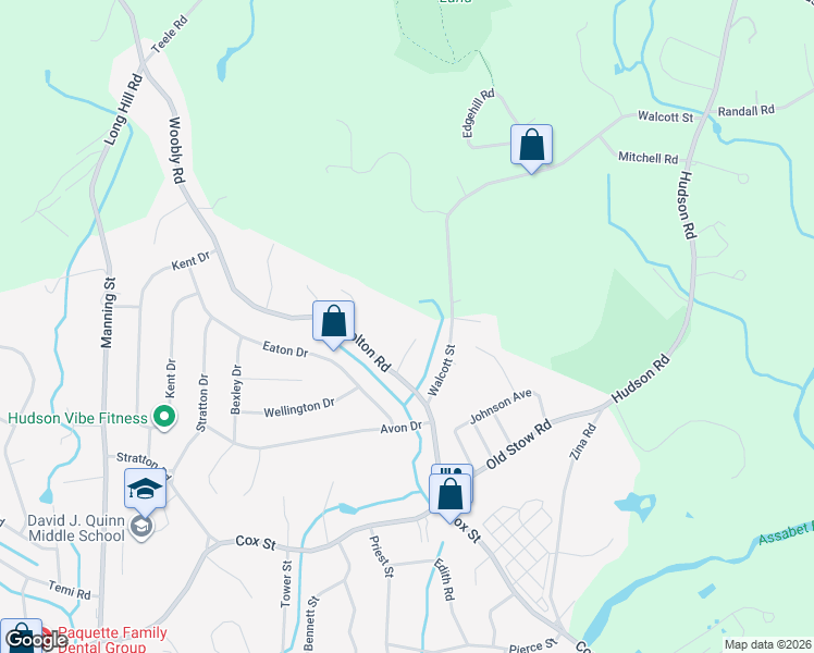 map of restaurants, bars, coffee shops, grocery stores, and more near 8 Margaret Circle in Hudson