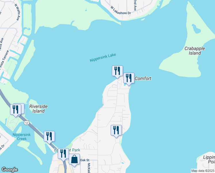 map of restaurants, bars, coffee shops, grocery stores, and more near 188 Howard Court in Fox Lake