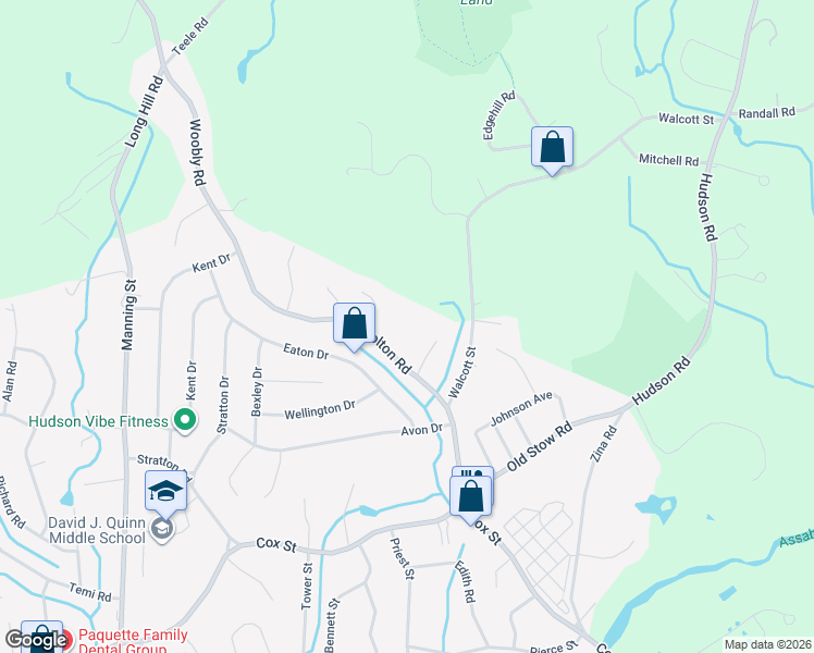 map of restaurants, bars, coffee shops, grocery stores, and more near 8 Margaret Circle in Hudson