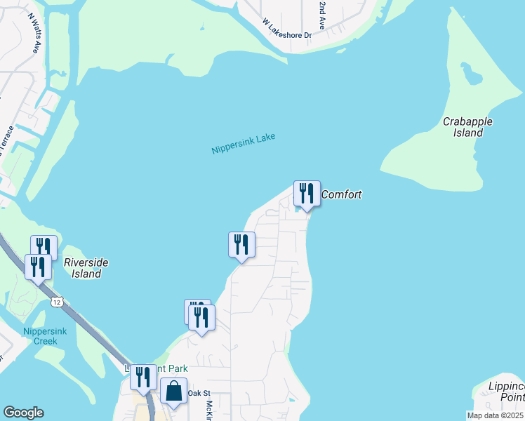 map of restaurants, bars, coffee shops, grocery stores, and more near 188 Howard Court in Fox Lake
