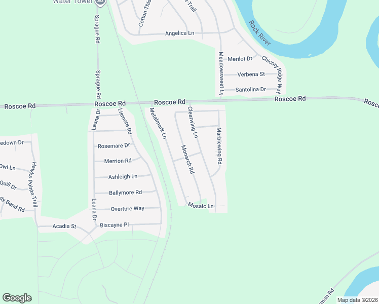 map of restaurants, bars, coffee shops, grocery stores, and more near 10316 Monarch Road in Roscoe