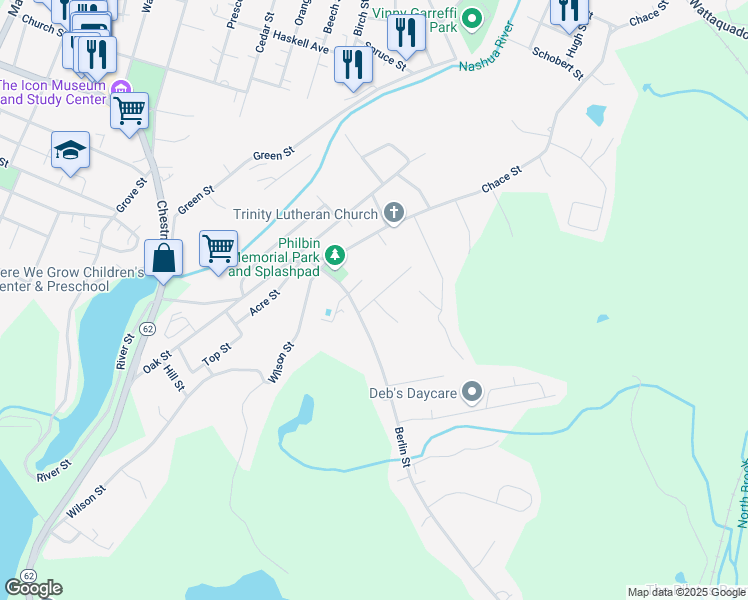 map of restaurants, bars, coffee shops, grocery stores, and more near 26 Kilmurray Street in Clinton