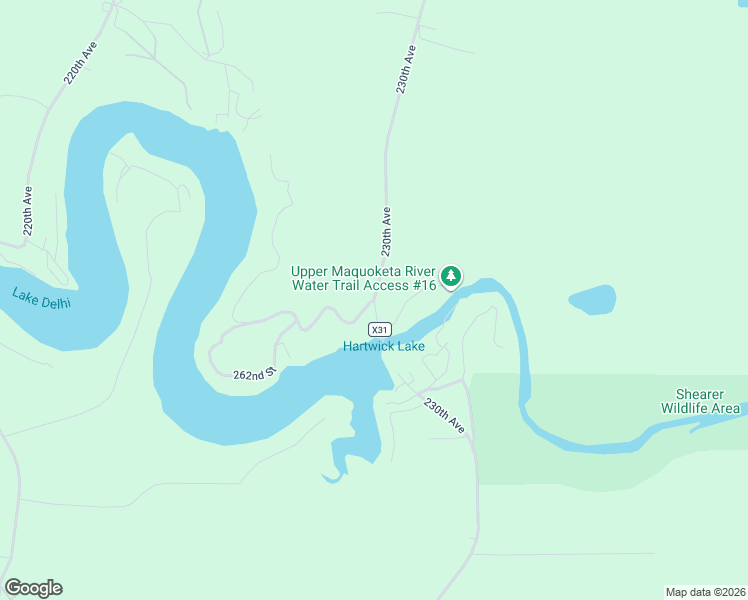 map of restaurants, bars, coffee shops, grocery stores, and more near 2612 230th Avenue in Delhi