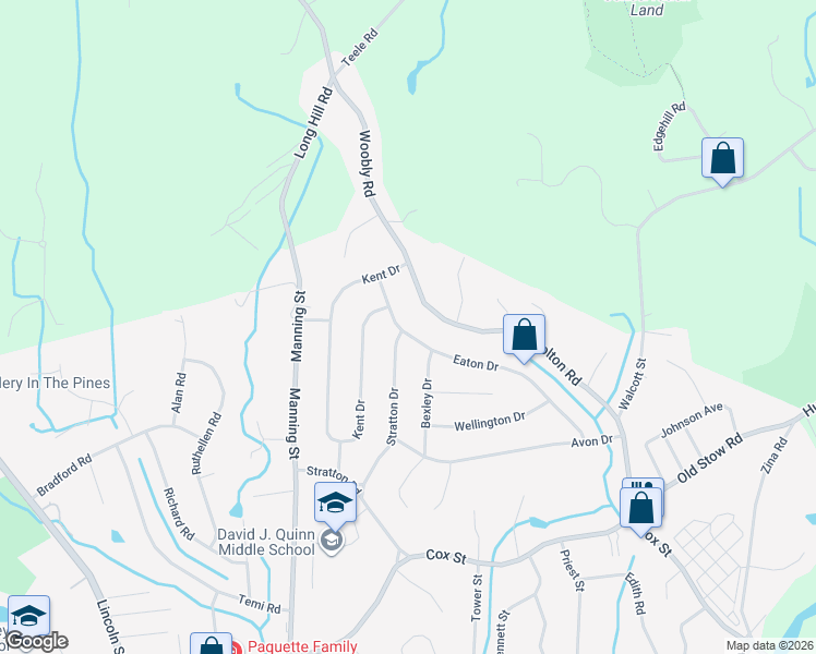 map of restaurants, bars, coffee shops, grocery stores, and more near 45 Eaton Drive in Hudson