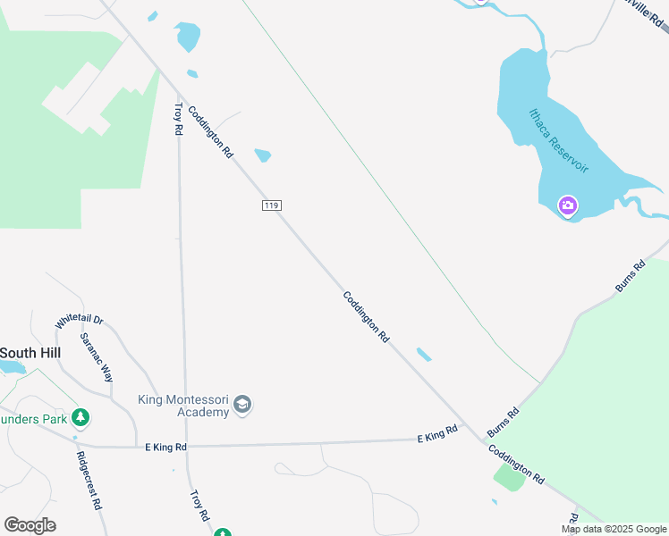 map of restaurants, bars, coffee shops, grocery stores, and more near 665 Coddington Road in Ithaca